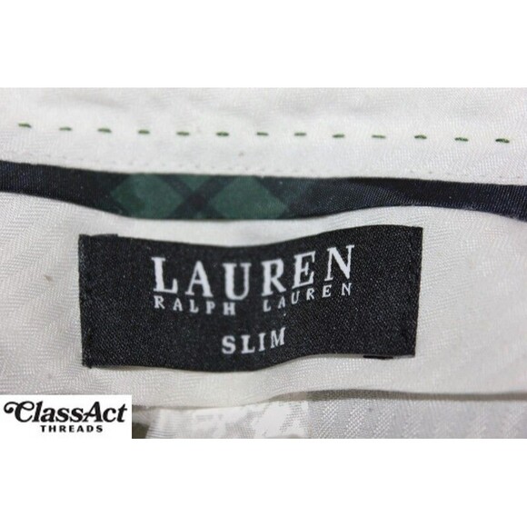 Lauren Ralph Dress Pants Gray Wool Slim Black Label Flat Front Trouser Men 36X30 - Picture 3 of 7